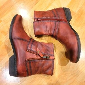 Pikolions Women's Leather Zip Ankle Boots Booties Size 38